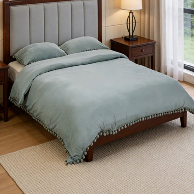 Darphe Green 3Pcs King Size Polyester Zipper Duvet Cover With 2 Pillowcase Set - image 1