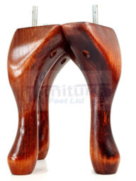 L&F Queen Anne Wooden Legs 200mm High Set Of 4 Mahogany Wash Furniture Feet Settee Chairs  Sofas Footstools M8 (8mm) - thumbnail 7