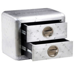 Vidaxl Aviator End Table With 2 Drawers Vintage Aircraft Airman Style - thumbnail 5