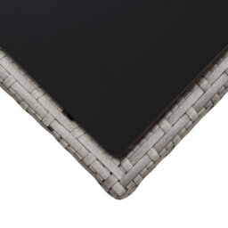 Berkfield Coffee Table Grey 45X45X40 Cm Poly Rattan And Glass - thumbnail 4