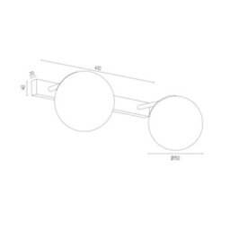 Luminosa Lighting Luminosa Satelite Outdoor Twin Globe Wall Lamp Graphite Lister, Chrome Ip44 - thumbnail 2