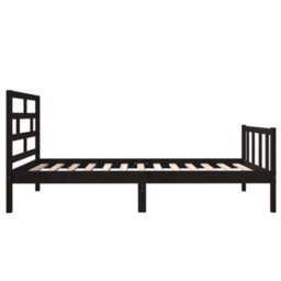 Berkfield Bed Frame Black Solid Wood Pine 75X190 Cm 2Ft6 Small Single - thumbnail 5