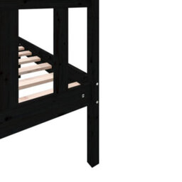 Berkfield Bed Frame Black Solid Wood Pine 75X190 Cm 2Ft6 Small Single - thumbnail 7