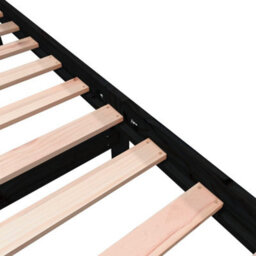 Berkfield Bed Frame Black Solid Wood Pine 75X190 Cm 2Ft6 Small Single - thumbnail 6