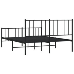 Berkfield Metal Bed Frame With Headboard And Footboard Black 140X190 Cm - thumbnail 8