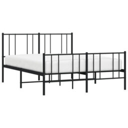 Berkfield Metal Bed Frame With Headboard And Footboard Black 140X190 Cm - thumbnail 3