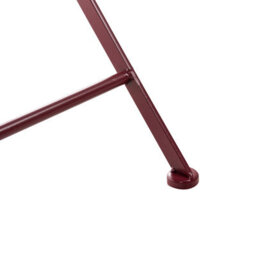Beliani Burgundy Metal Outdoor Dining Chairs Set Of 2 With Powder-Coated Scrollwork Backrests - thumbnail 9