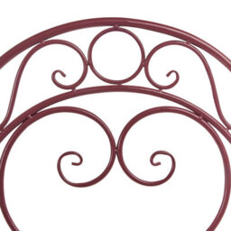 Beliani Burgundy Metal Outdoor Dining Chairs Set Of 2 With Powder-Coated Scrollwork Backrests - thumbnail 8