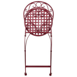 Beliani Burgundy Metal Outdoor Dining Chairs Set Of 2 With Powder-Coated Scrollwork Backrests - thumbnail 7