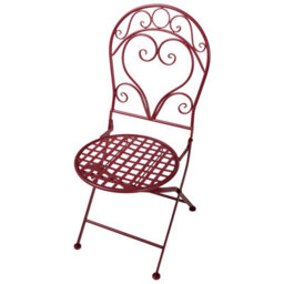 Beliani Burgundy Metal Outdoor Dining Chairs Set Of 2 With Powder-Coated Scrollwork Backrests - thumbnail 6