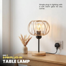 Crystal Table Lamp E27 Led Bulb, Glass Prisms And Wooden Base, 25Cm Bedside Or Desk Light - thumbnail 4
