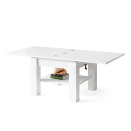 Heze Furniture Clara 2 In 1 Extending Coffee / Dining Table 75-150Cm - White - thumbnail 8