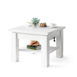Heze Furniture Clara 2 In 1 Extending Coffee / Dining Table 75-150Cm - White - thumbnail 6
