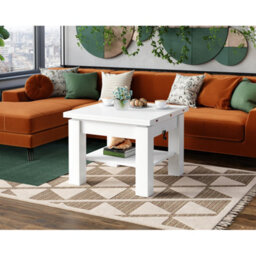 Heze Furniture Clara 2 In 1 Extending Coffee / Dining Table 75-150Cm - White - thumbnail 2