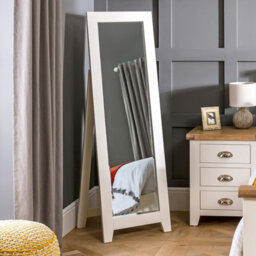 The Furniture Market Cheshire Cream Painted Full Height Cheval Mirror - H 1475mm X W 480mm X D 490mm - thumbnail 1