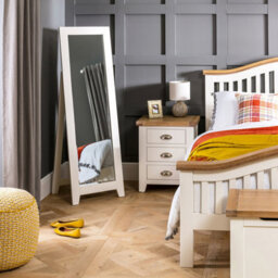The Furniture Market Cheshire Cream Painted Full Height Cheval Mirror - H 1475mm X W 480mm X D 490mm - thumbnail 2