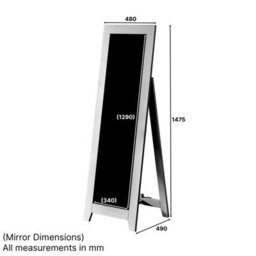 The Furniture Market Cheshire Cream Painted Full Height Cheval Mirror - H 1475mm X W 480mm X D 490mm - thumbnail 8