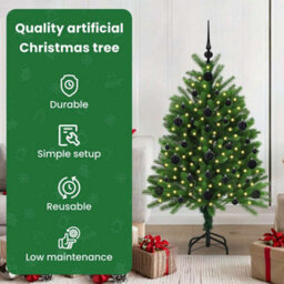 Vidaxl Christmas Tree With 150 Leds With Stand Green 120 Cm Pe - thumbnail 7