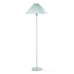 Valuelights Akira Blue Metal Floor Lamp With Pleated Lampshade - Led Bulb Included