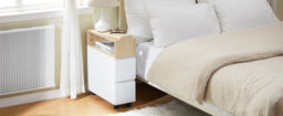 Sobuy Fbt155-Nw,slim Rolling Side Table With 2 Drawers Bedside Table With Wheels Nightstand,wood Effect,w50Xd20Xh61 - thumbnail 2