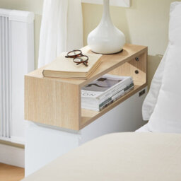 Sobuy Fbt155-Nw,slim Rolling Side Table With 2 Drawers Bedside Table With Wheels Nightstand,wood Effect,w50Xd20Xh61 - thumbnail 4