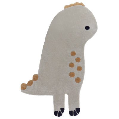 Beliani Kids Rug Dino Grey 100 X 160 Cm Wool - image 1