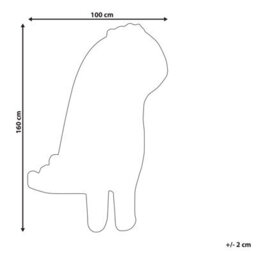 Beliani Kids Rug Dino Grey 100 X 160 Cm Wool - thumbnail 3