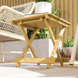 Outsunny Wooden Folding Garden Table, Folding Side Table, Nature Wood Finish - thumbnail 9