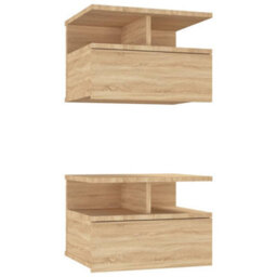 Berkfield Floating Nightstands 2 Pcs Sonoma Oak 40X31X27Cm Engineered Wood - thumbnail 2