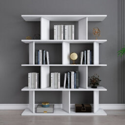 Decorotika 5-Tier Grace Bookcase Bookshelf Shelving Unit Display Unit - White