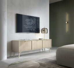 Arte Elegant Forest Tv Cabinet H520mm W1580mm D380mm In Beige & Oak Scandi - Perfect Blend Of Style And Functionality - thumbnail 5