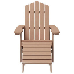 Berkfield Garden Adirondack Chair With Footstool Hdpe Brown - thumbnail 3