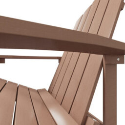 Berkfield Garden Adirondack Chair With Footstool Hdpe Brown - thumbnail 6