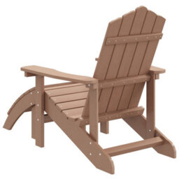 Berkfield Garden Adirondack Chair With Footstool Hdpe Brown - thumbnail 5