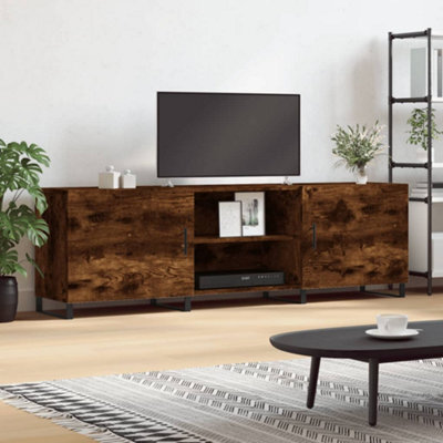 Berkfield Tv Cabinet Smoked Oak 150X30X50 Cm Engineered Wood - image 1