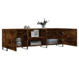 Berkfield Tv Cabinet Smoked Oak 150X30X50 Cm Engineered Wood - thumbnail 4