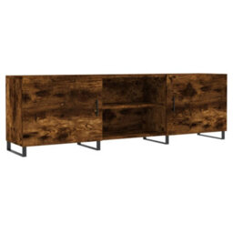 Berkfield Tv Cabinet Smoked Oak 150X30X50 Cm Engineered Wood - thumbnail 2