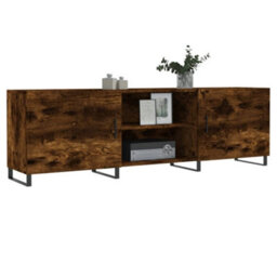 Berkfield Tv Cabinet Smoked Oak 150X30X50 Cm Engineered Wood - thumbnail 3