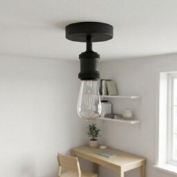 Single Head Fully Earth Ceiling Light Retro Flush Mount E27 Lamp Holder Sconce Chandeliers Pendent Set For Living Room - thumbnail 2