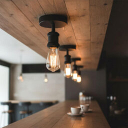Single Head Fully Earth Ceiling Light Retro Flush Mount E27 Lamp Holder Sconce Chandeliers Pendent Set For Living Room - thumbnail 5
