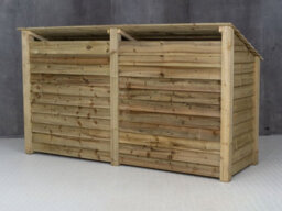 Arbor Garden Solutions Wooden Log Store With Door W-227Cm, H-126Cm, D-88Cm - Natural (Light Green) Finish - thumbnail 2