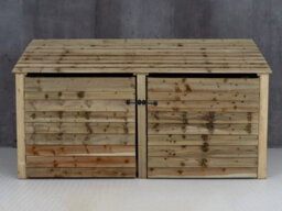Arbor Garden Solutions Wooden Log Store With Door W-227Cm, H-126Cm, D-88Cm - Natural (Light Green) Finish - thumbnail 3
