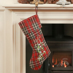 Dibor Pack Of 3 Highland Tartan Xmas Gift Decoration Christmas Stocking For Kids - thumbnail 5