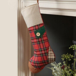 Dibor Pack Of 3 Highland Tartan Xmas Gift Decoration Christmas Stocking For Kids - thumbnail 3