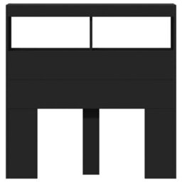 Berkfield Headboard Cabinet With Led Black 100X17X102 Cm - thumbnail 6