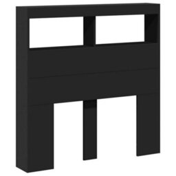 Berkfield Headboard Cabinet With Led Black 100X17X102 Cm - thumbnail 3