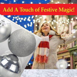 Silver Colour Christmas Baubles Pack Of 3- 12Cm - thumbnail 5
