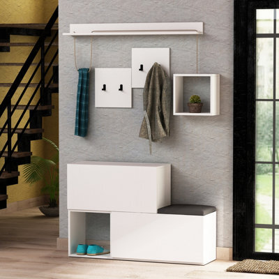 Decortie Holdon Modern Hanger Coat Rack Coat Stand White - image 1
