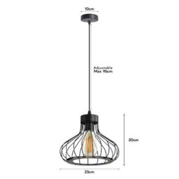 Metal Single Bulb Guard Cage Pendant Lights - thumbnail 2