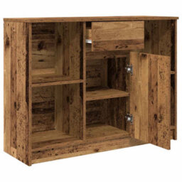 Berkfield Sideboard With Drawer Old Wood 101X35X76 Cm Engineered Wood - thumbnail 5
